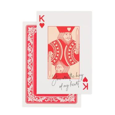 Imagem de Cartão romântico de amor com tema de pôquer – "You're the King of My Heart" | Design inspirado em cartas de baralho com envelope | Combina ótimo com presentes de aniversário, aniversário, dia dos