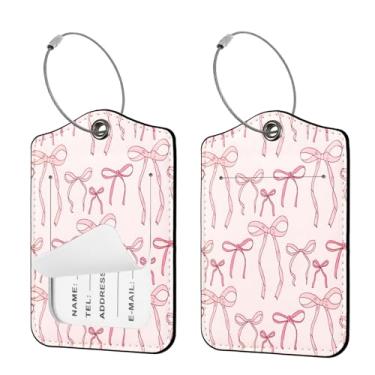 Imagem de Seorsok 2 etiquetas de viagem de bagagem para malas, etiqueta de nome de couro PU com capa de privacidade e cartão de identificação e anel de metal durável adequado para homens e mulheres bolsas