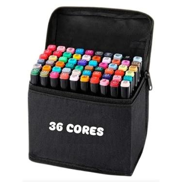 Imagem de Kit com 36 Canetas Hidrográficas para Colorir, Estojo Organizador com Zíper, Tinta Vibrante, Ponta Macia, Ideal para Desenho, Lettering, Projetos Criativos e Trabalhos Escolares
