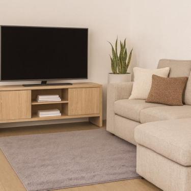 Imagem de Tapete Para Quarto Sala Escritório Closet Consultório Antiderrapante Minimalista Altura do Pelo 17MM (Cinza, 100x150)