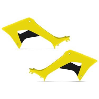 Imagem de PAR ALETAS DO TANQUE PRO TORK MAIOR A + MENOR B PRETO CRF 250F 2019 AMARELO