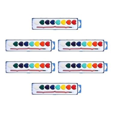 Imagem de Conjuntos de pintura de dos namorados, tintas de aquarela para crianças com pincel | Materiais de desenho de artesanato para uso doméstico em viagens