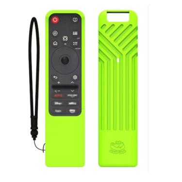 Imagem de YUULNMOP Capa de silicone para controle remoto, capa de controle remoto à prova de poeira, capa protetora antiderrapante à prova de choque com alça de pulso compatível com controle remoto LG MR25GA