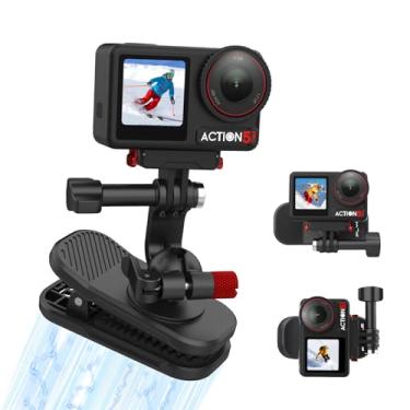 Imagem de Suporte magnético com clipe de mochila para DJI Osmo Action 5 Pro/4/3, rotação de 360°, alça de ombro para Insta360 X5/X4/Ace Pro 2/Go Ultra, Osmo Pocket 3/Nano/360, para acessórios GoPro Hero 13