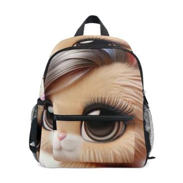 Imagem de Bunny Kawaii Cute Rabbit Simple Modern Toddler Backpack Girls Backpack with Front Pocket, Safety Whistle for Ages 3-8
