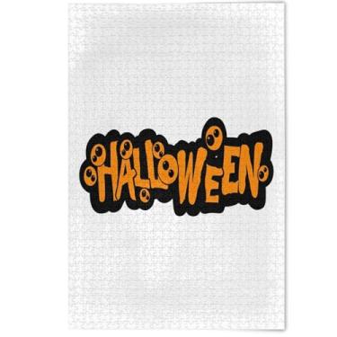 Imagem de Jigsaw Puzzle 500 Pieces Adults Art Family Game Painting Halloween Orange White Landscape Scene Puzzles Fun White Elephants Gifts, 500 Pieces, 20.5" x 14.9"