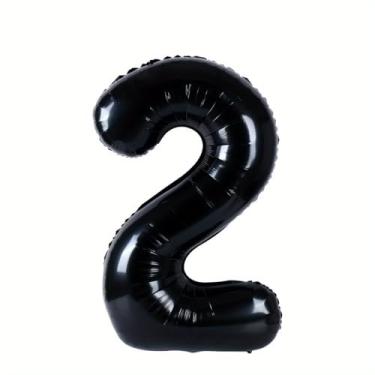 Imagem de 1 peça, balões digitais pretos de 81 cm, decoração de festa de aniversário, balões de aniversário, suprimentos de festa, adereço para foto, arranjo de decoração de cena de aniversário de aniversário