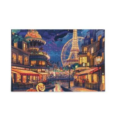 Imagem de 1000 peças de quebra-cabeça de cena de rua movimentada, material de madeira e papel, jogos de quebra-cabeça para adultos