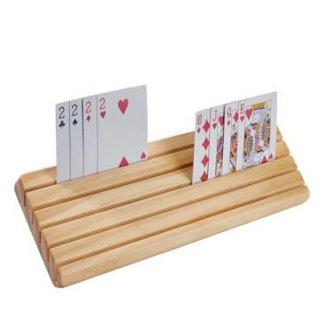 Imagem de DICOSMETIC Wooden Card Holders for Playing Cards with Adjustable Stand Hands-Free Card Holder Playing Cards Deck Stand for Canasta Hand and Foot Bridge, 30.5x12x8.5cm