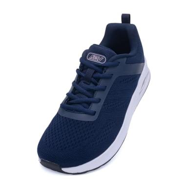 Imagem de ZF ZEFUHER Tênis feminino de caminhada com bico largo, suporte de arco, fascite plantar, tênis de corrida para ficar em pé o dia todo, Bluepink, 11 Wide