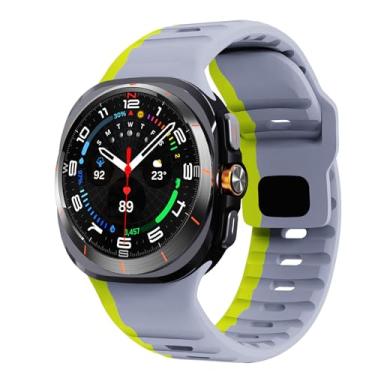 Imagem de HSPTR Para samsung galaxy assista ultra cinta 47mm acessórios pulseira cinto esporte silicone correa pulseira para galaxy watch7 ultra pulseiras(Gray green)
