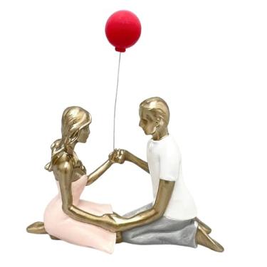 Imagem de Bothyi Estatueta de casal, escultura abstrata moderna e romântica, ornamento de mesa, estátua decorativa para o Dia dos Namorados, decoração de casa, Style a