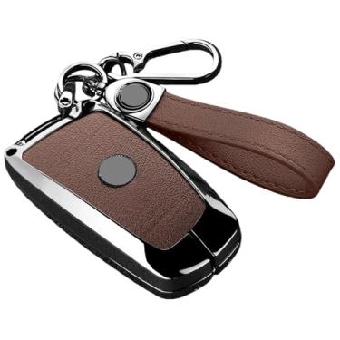 Imagem de Couro Compatível com bmw 1 3 5 7 séries x1 x3 x4 x5 f10 f15 f16 f20 f30 f18 f25 m3 m4 e34 caso chave do carro capa protetor escudo(B-brown keyring)