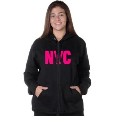Imagem de MOLETOM ABERTO ESTAMPA NEW YORK CITY ROSA-Feminino