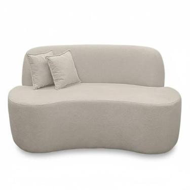 Imagem de Sofá Ondulado Orgânico Pequeno 2 Lugares Sala Bouclé - Online Confort,
