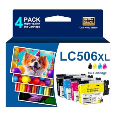 Imagem de SHOVTEN LC506 LC506XL Cartuchos de tinta de substituição para impressora LC 506 506XL de alto rendimento, compatível com MFC-J4355DW MFC-J4555DW MFC-J4557DW, preto ciano magenta amarelo