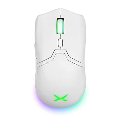 Imagem de DeLUX M800PRO Mouse Gamer sem Fio com Sensor PAW 3370, 19000DPI, 70g Leve, Bateria de 56 Horas, Conexão de Vários Dispositivos, Roda Codificadora TTC, 6 Botões Programáveis e Ajuste de LOD (Branco)