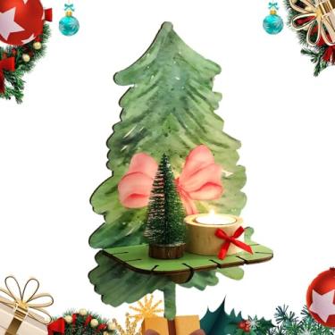 Imagem de Prateleiras flutuantes montadas na parede, prateleira flutuante de | Prateleira em formato de árvore de Natal para decoração de quarto | rústica sobre prateleiras flutuantes de banheiro para sala de e