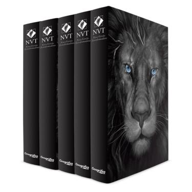 Imagem de Kit com 5 Bíblias do Leão Grafite - Capa Dura - NVT