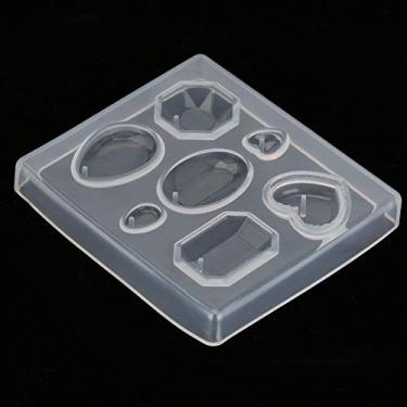 Imagem de Luqeeg Molde de Silicone Transparente Com Pedras Preciosas Facetadas para Fabricação de Joias DIY Resina Flexível Epóxi Silicone Resistente a Rasgos para Chaveiros, Brincos, Colares, Pulseiras para Amantes de Artesanato e Iniciantes 9 Cm/3,54 Polegadas X 8 Cm/3,14 Polegadas