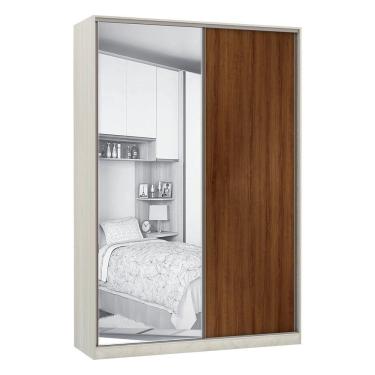 Imagem de Guarda-Roupa Solteiro Luciane 2 Portas 3 Gavetas Prime Plus 159 Cm Com Espelho Luciane Móveis