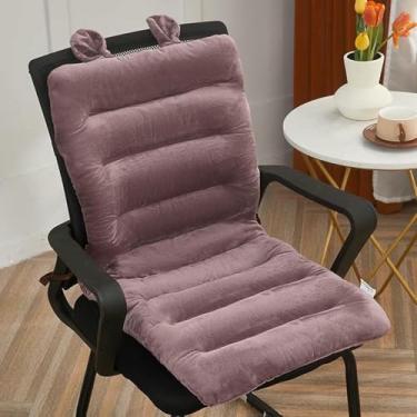 Imagem de Almofada antiderrapante para cadeira com amarras, almofada para cadeira de escritório com suporte para as costas, almofada macia para assento em dormitórios, salas de jantar e cozinhas.