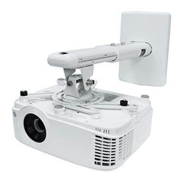 Imagem de Suporte para projetor, o suporte do projetor pode ser ajustado na parede O rack do projetor pode ser estendido adequado para home office branco suporte de parede do projetor (branco)