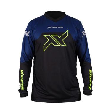 Imagem de Camisa Motocross Cross Multi Azul Mattos Trilha Off Road - MATTOS RACI