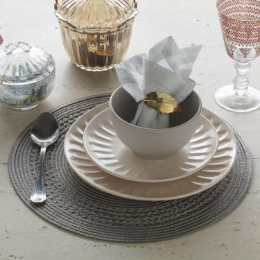 Imagem de Kit Jogo Americano 4 Peças Redondo Primor 38 cm Jolitex (Cinza)