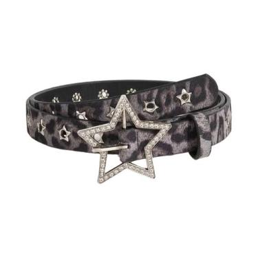 Imagem de 1pc feminino y2k estrela cravejada de metal oco estrela cinto, adequad