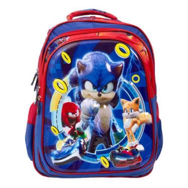 Imagem de Mochila Infantil Grande Sonic Costas Resistente Lançamento - TOYS 2U