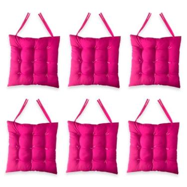 Imagem de Kit com 6 Assentos Futon 40x40cm - Almofadas para Cadeira de Jantar, Pallet e Bancos, Confortáveis e Duráveis, Versáteis para Casa e Eventos (Pink)