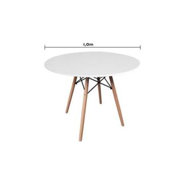 Imagem de Mesa de Jantar Redonda Eames Eiffel 100cm BRANCA - UNIVERSAL MIX