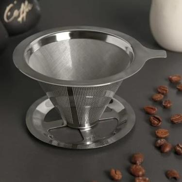 Imagem de Coador Filtro de Café 103 Inox Reutilizável Premium – Peneira Aço Inoxidável Sem Papel, Durável e Ecológico, Ideal para Cafeteiras e Coados Artesanais