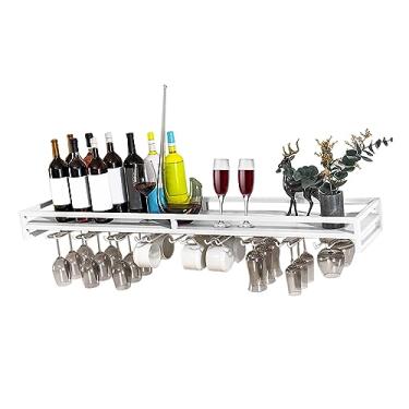 Imagem de Suporte de parede para taças de vinho, suporte para copos de vinho, cabide de ferro para copo de vinho, economia de espaço, suporte multifuncional de parede para garrafas de vinho, para bar e cozinha