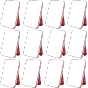 Imagem de Kit 12 Espelho de Mesa para penteadeira maquiagem atacado Cor:Rosa - F