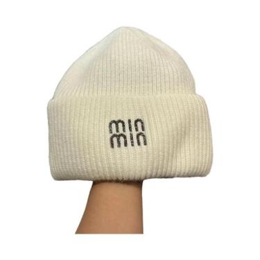Imagem de Gorro Feminino Quente De Lã Com Strass E Pele De Coelho Genuína - Boné