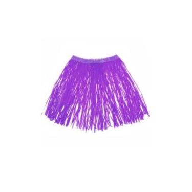 Imagem de Saia Ráfia Neon 40cm Laranja - Festa Carnaval - Genérico, Roxo
