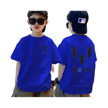 Imagem de Camiseta Infantil De Algodão Para O Verão, Estampa Messi, Meninos, Men
