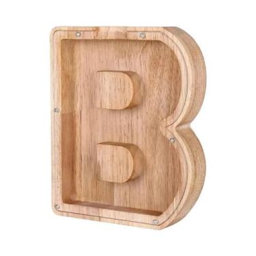 Imagem de Cofrinho De Madeira Com Alfabeto Inglês, 26 Letras, Caixa De Economia 