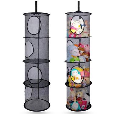 Imagem de Rede de armazenamento de animais de pelúcia Basumee, 2 unidades, preta