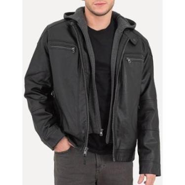 Imagem de Jaqueta Calvin Klein Hooded PU Pocket Preta-Masculino