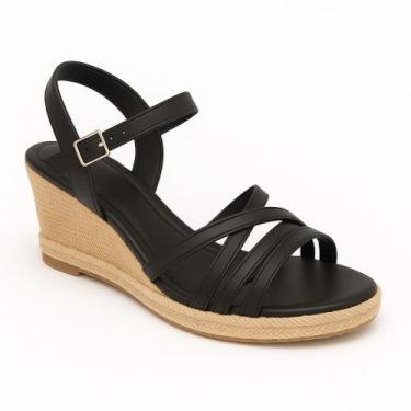 Imagem de Sandália Feminina Plataforma Anabela Salto Rolha Cortiça Moda Verão Te