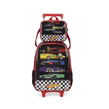 Imagem de Mochila De Rodinhas E Lancheira Hot Wheels Preto Luxcel