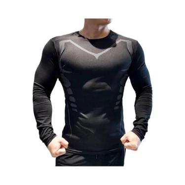 Imagem de Camiseta De Compressão Masculina De Manga Longa Para Corrida, Treino, 