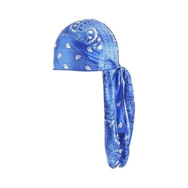 Imagem de Durag De Seda Com Estampa De Amoeba, Bandana De Cauda Longa, Touca Pir