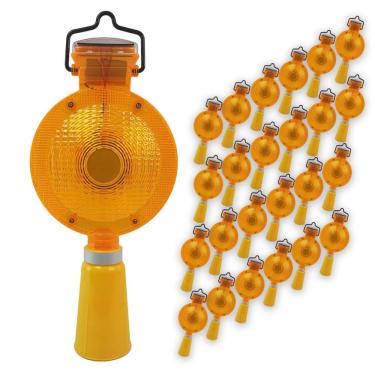 Imagem de Sinalizador Solar Viário Kit 24 Uni Cone Obra Luz Solar Sinalizacao Automatica Chuva Led Energia Solar Estrada Rodovia