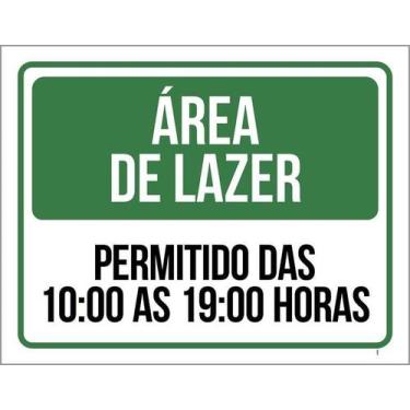 Imagem de Kit 3 Placa Acm Área De Ler Horário Permitido 18X23 Branco - Sinalizo