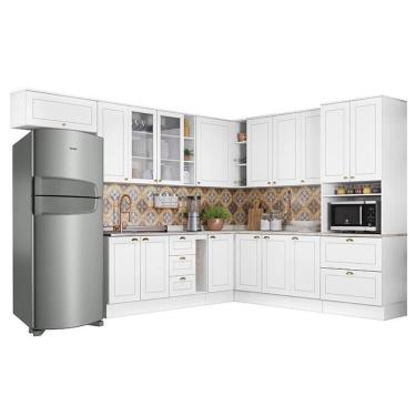 Imagem de Cozinha Completa De Canto Americana 12 Peças Com Torre Quente Branco - Móveis Henn Branco