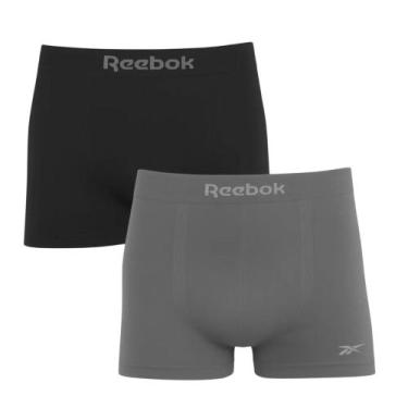 Imagem de Kit 2 Cuecas Boxer Reebok Sem Costura Masculina - Cinza e Preto M, Cin
